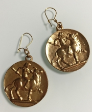 Винтажные серьги-монеты ''Pseudo Melioli'' от ''Alva Museum Replicas''