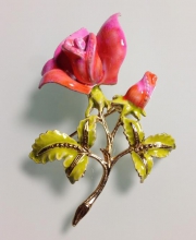 Винтажная брошь цветок от ''Accessocraft'' в форме цветка розы