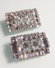 Пара винтажных брошей от ''Weiss'' в стиле Art Deco с австрийскими кристаллами