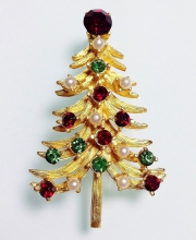 Винтажная брошь от ''Florenza'' в форме рождественской ёлочки