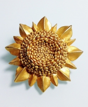 Винтажная брошь от ''Kate Hines'' в форме цветка подсолнуха