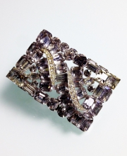 Винтажная брошь от ''Weiss'' в стиле Art Deco с австрийскими кристаллами цвета Smoky