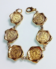 Винтажный браслет от ''Karl Lagerfeld'' с монетками-медальонами
