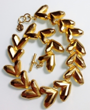 Винтажное колье-чокер от Anne Klein со звеньями в форме ''мятых'' сердец