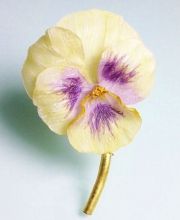 Винтажная брошь от Fabrice Paris в форме цветка Анютиных глазок