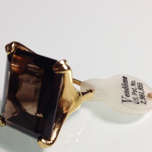 Винтажное и редкое кольцо от "Vendome" цвета Smoky Topas