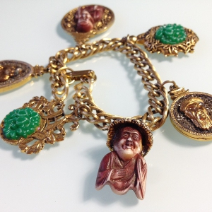 Редкий винтажный чарм-браслет от "Florenza" в азиатском стиле