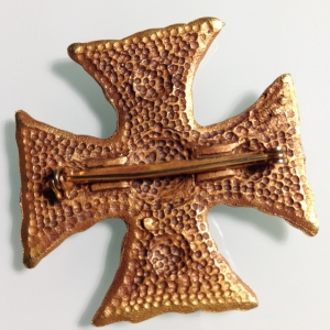 Винтажная брошь Мальтийский крест в стиле модерн