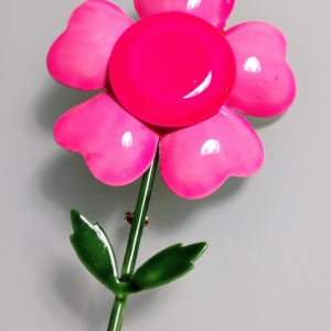 Винтажная объемная брошь цветок "Original by Robert" розового цвета
