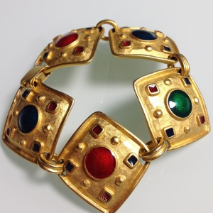 Винтажный браслет в византийском стиле с цветной эмалью
