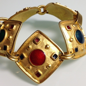 Винтажный браслет в византийском стиле с цветной эмалью