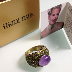 Кольцо от "Heidi Daus" с аметистом и кристаллами Swarovski, размер 7 USA