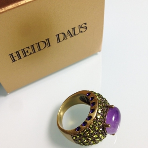 Кольцо от "Heidi Daus" с аметистом и кристаллами Swarovski, размер 7 USA