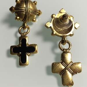 Винтажные серьги в византийском стиле с крестами