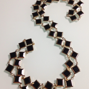 Винтажное колье-цепочка от Swarovski с квадратными кристаллами Bezel