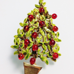 Винтажная брошь от "Original by Robert" в форме рождественской ёлочки