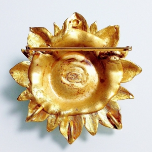 Винтажная брошь от "Kate Hines" в форме цветка подсолнуха