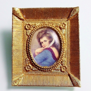 Винтажная декоративная рамка от "Florenza" с портретом девушки
