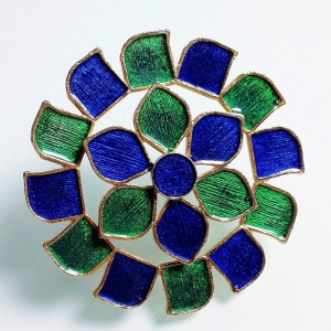Винтажная брошь от Florenza в форме цветка с эмалью
