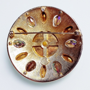 Винтажная брошь от Accessocraft в византийском стиле с кабошонами, кристаллами и бусинами