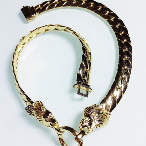 Винтажное колье-чокер от Anne Klein со львами и кольцом