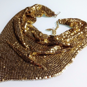 Винтажное колье-шарф от Whiting & Davis под золото