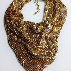 Винтажное колье-шарф от Whiting & Davis под золото