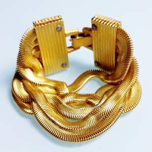 Винтажный мульти-браслет от Anne Klein с плоскими цепочками