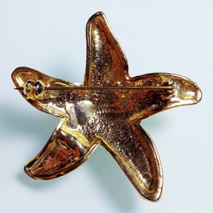 Винтажная брошь от форме морской звезды с кристаллами