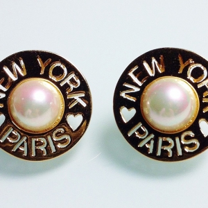Винтажные клипсы New York ♥ Paris от Carolee с искусственным жемчугом