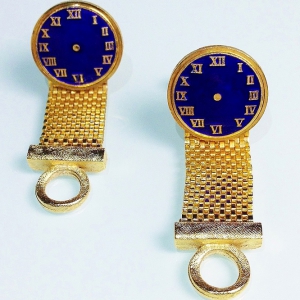 Винтажные запонки от Dante в форме циферблата часов