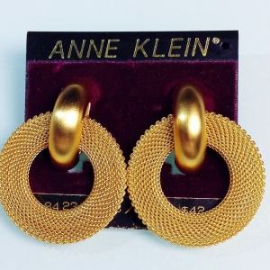 Винтажные клипсы от Anne Klein с плетеными кольцами