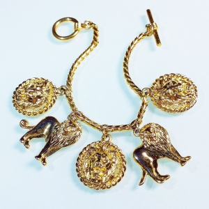 Винтажный чарм-браслет от Anne Klein с львами 