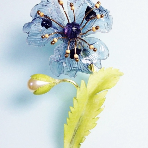 Винтажная брошь от Fabrice Paris в форме цветка Анемона