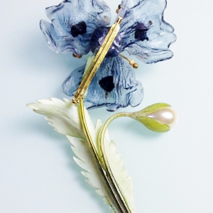 Винтажная брошь от Fabrice Paris в форме цветка Анемона