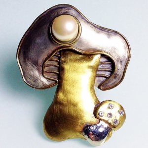 Винтажная брошь от Fabrice Paris в форме грибов