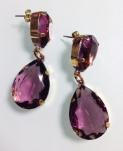 Классические серьги-капли от ''Lilien Czech'' пурпурного цвета
