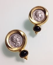 Винтажные клипсы-монетки от ''Ben-Amun'' с Римским серебряным денарием