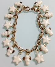 Винтажный чарм-браслет от ''Lenox'' с фарфоровыми ангелами и звездами