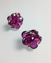 Винтажные гвоздики с австрийскими кристаллами Bezel пурпурного цвета