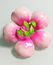 Винтажная брошь цветок ''Original by Robert'' в форме цветка розового цвета