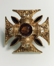 Винтажная брошь от ''Florenza'' в форме Мальтийского креста