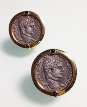 Винтажные клипсы-монетки от ''Carolee'' с серебряной тетрадрахмой