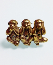 Винтажная брошь от ''Jeanne'' с тремя обезьянками