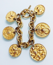 Винтажный чарм-браслет от Anne Klein со львами-монетками