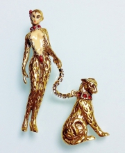 Коллекционная брошь-шатлен ''Giulietta – Леди с Леопардом'' от Franklin Mint