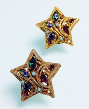 Винтажные клипсы La Roco в форме звезд с австрийскими кристаллами