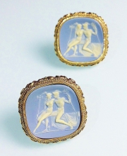 Винтажные запонки "Hermes and Athena" от Dante с камеями