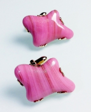 Винтажные запонки от Swank с кабошонами из стекла розового цвета