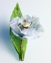 Винтажная брошь от Fabrice Paris в форме цветка Эустомы